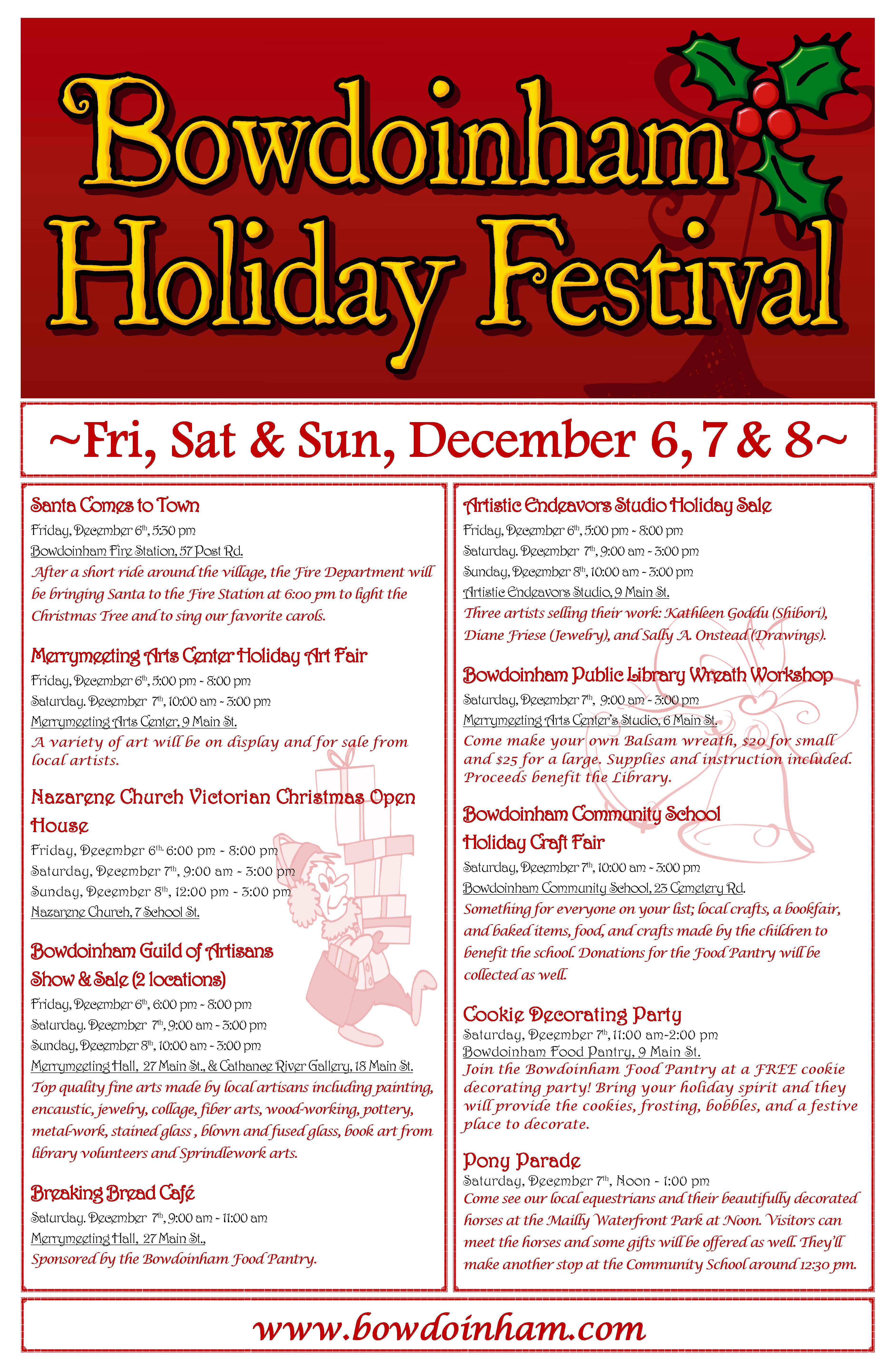 2024 Holiday Festival Schedule 