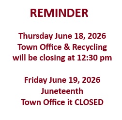 Office & Recycling Close 12:30 June 18 and all day June 19