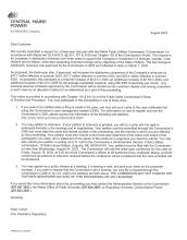 CMP Proposed Rate Increase Letter