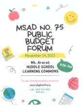 MSAD 75 Public Budget Forum