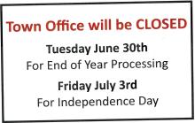 Office Closed June 30 and July 3