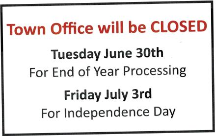 Office Closed June 30 and July 3